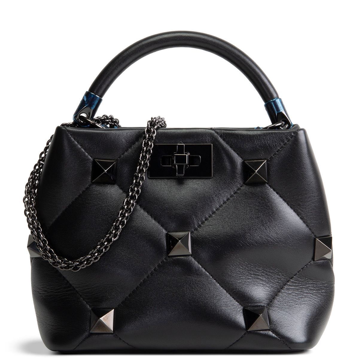 VALENTINO Roman Stud Top Handle - Black