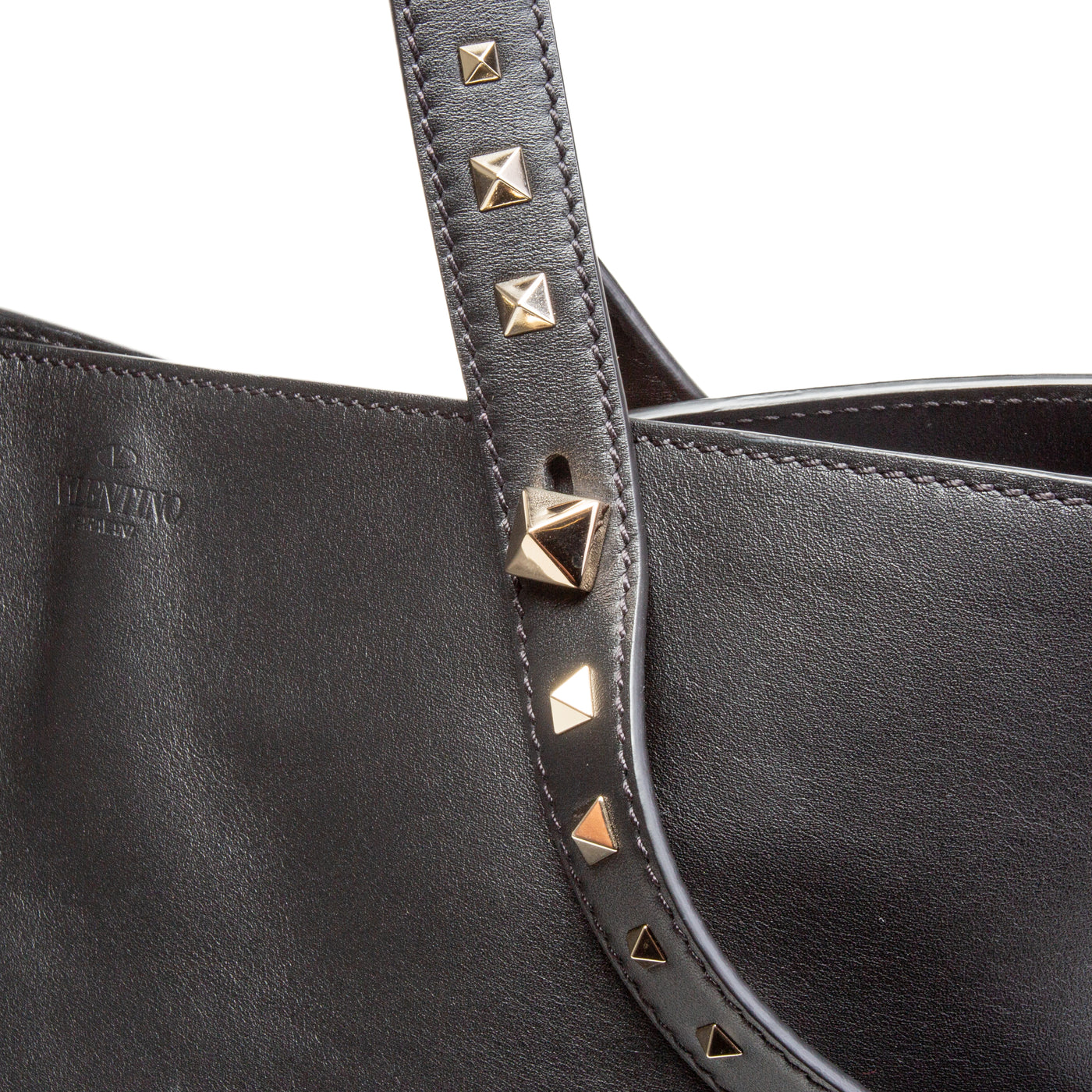 VALENTINO Vitello Lovestud Tote - Black