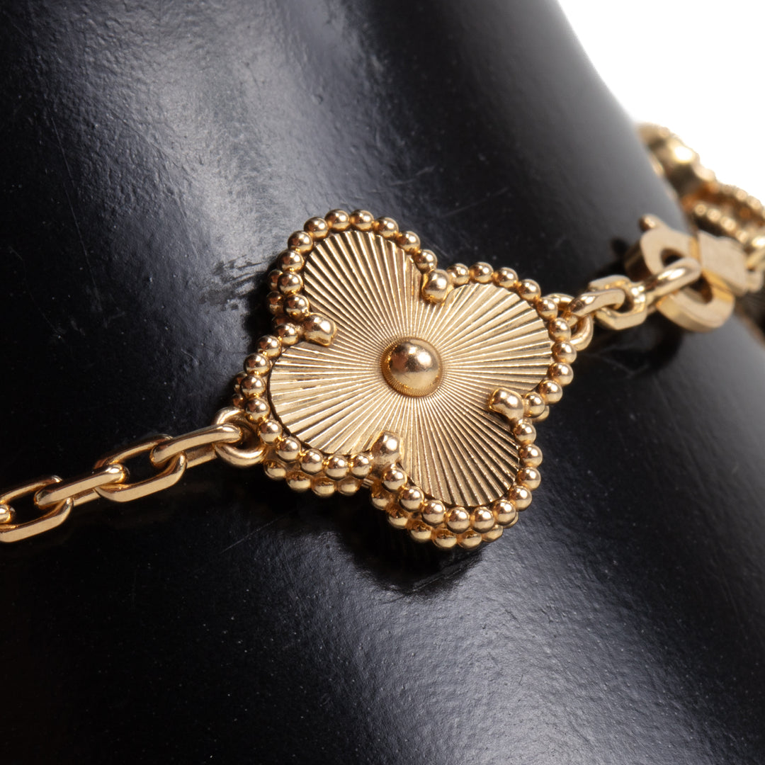 Van Cleef & Arpels Vintage Alhambra 5 Motif Diamond Bracelet