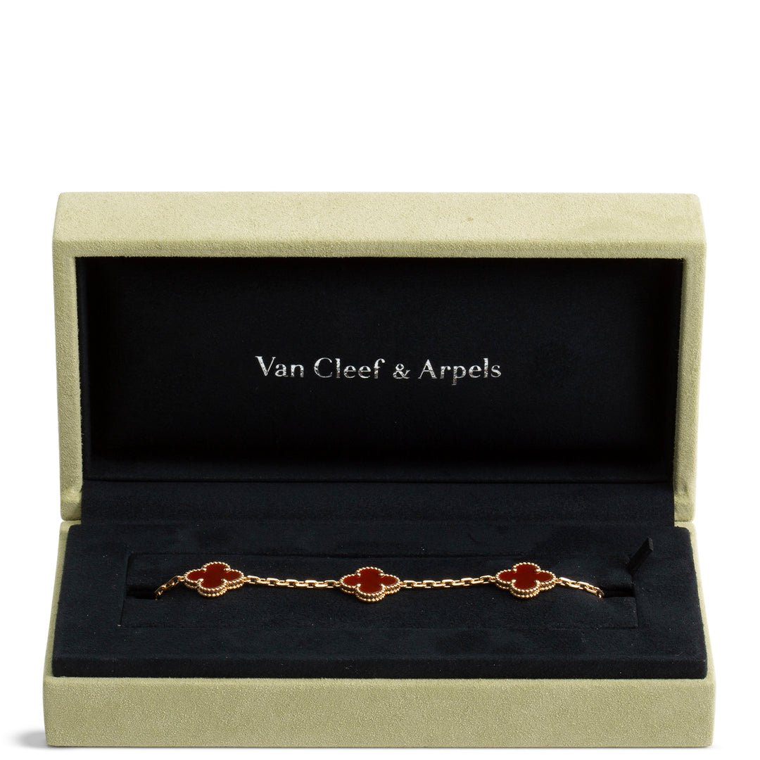 VAN CLEEF & ARPELS 5 Motif Alhambra Carnelian