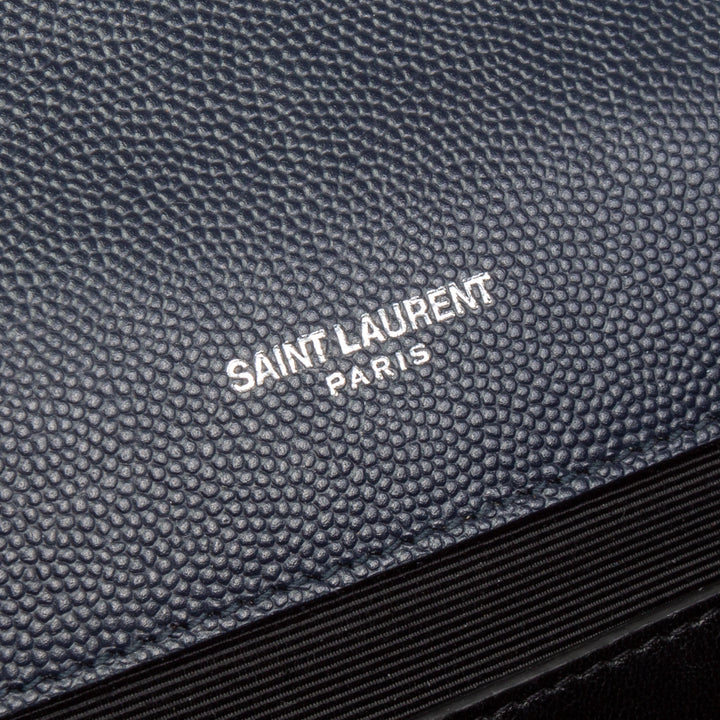 SAINT LAURENT  Tri Quilt Envelope Medium  Bag - Navy