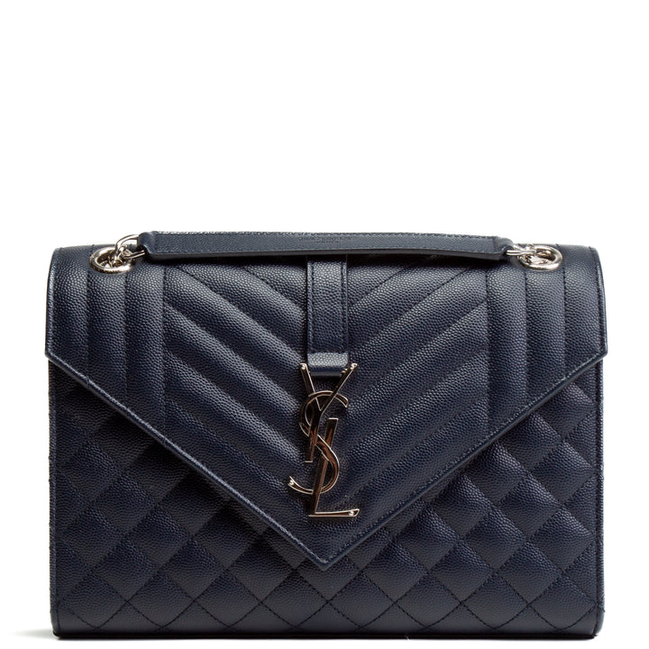 SAINT LAURENT  Tri Quilt Envelope Medium  Bag - Navy