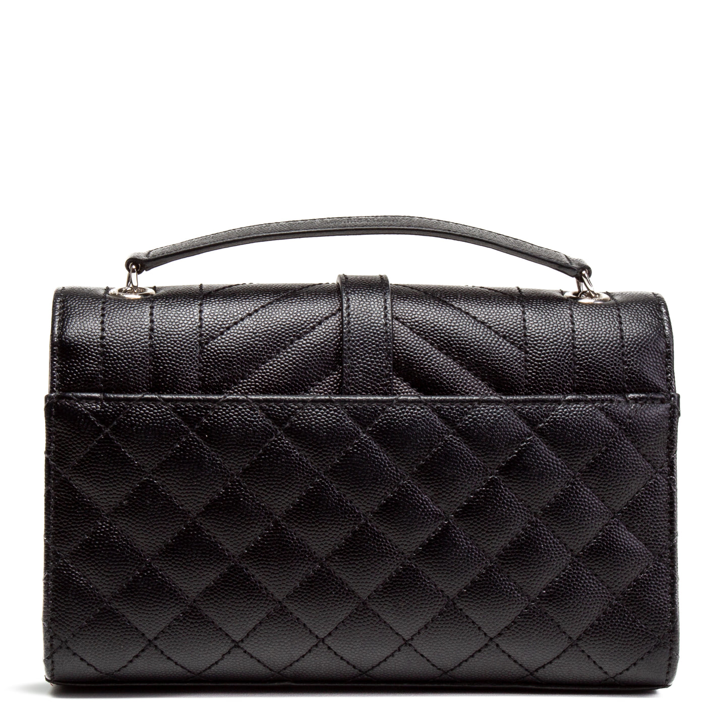 SAINT LAURENT Small Triquilt Envelope Flap Bag - Black