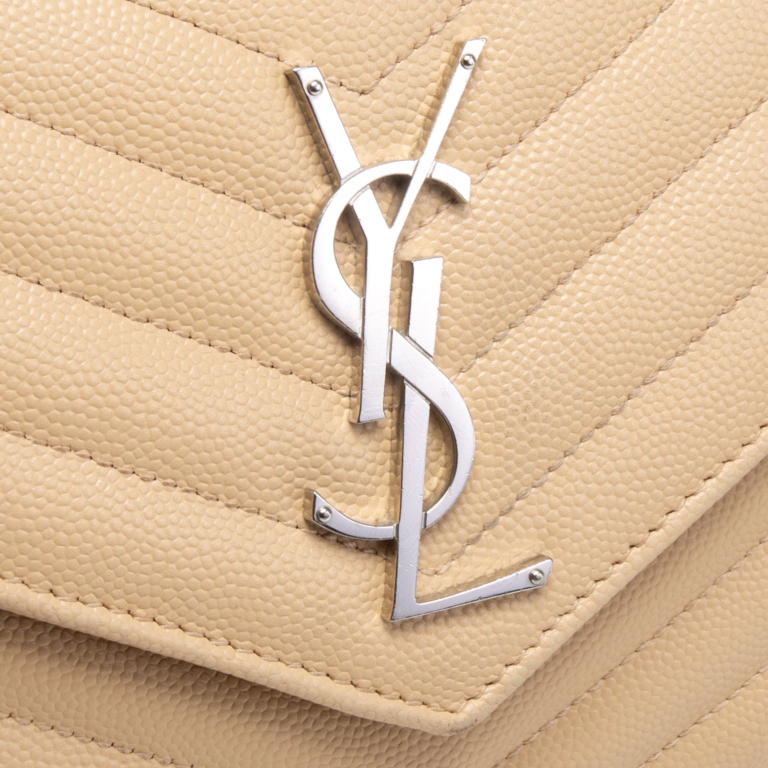 Ysl beige wallet on chain sales
