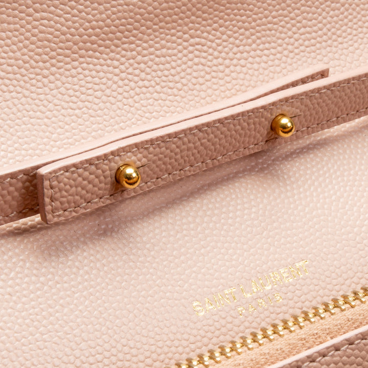 SAINT LAURENT Monogram Large Wallet On Chain - Blush Pink