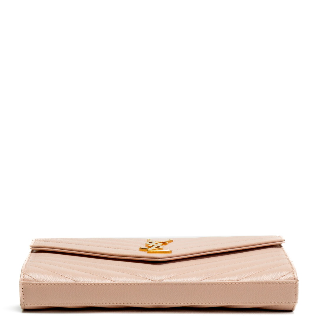 SAINT LAURENT Monogram Large Wallet On Chain - Blush Pink