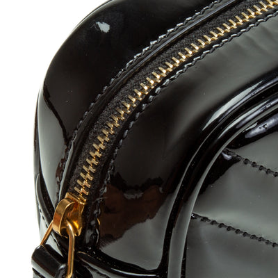 SAINT LAURENT Patent Leather Lou Belt Bag- Black