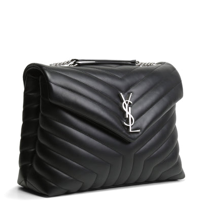 SAINT LAURENT Monogram Matelesse Medium LouLou - Black