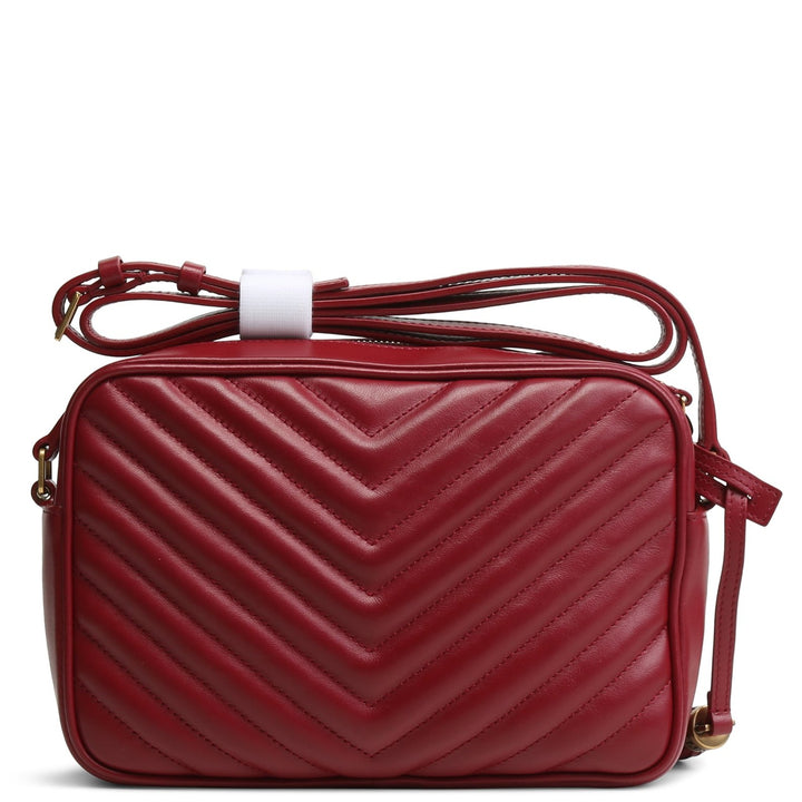 SAINT LAURENT Quilted Lou Camera Bag -  Burgundy