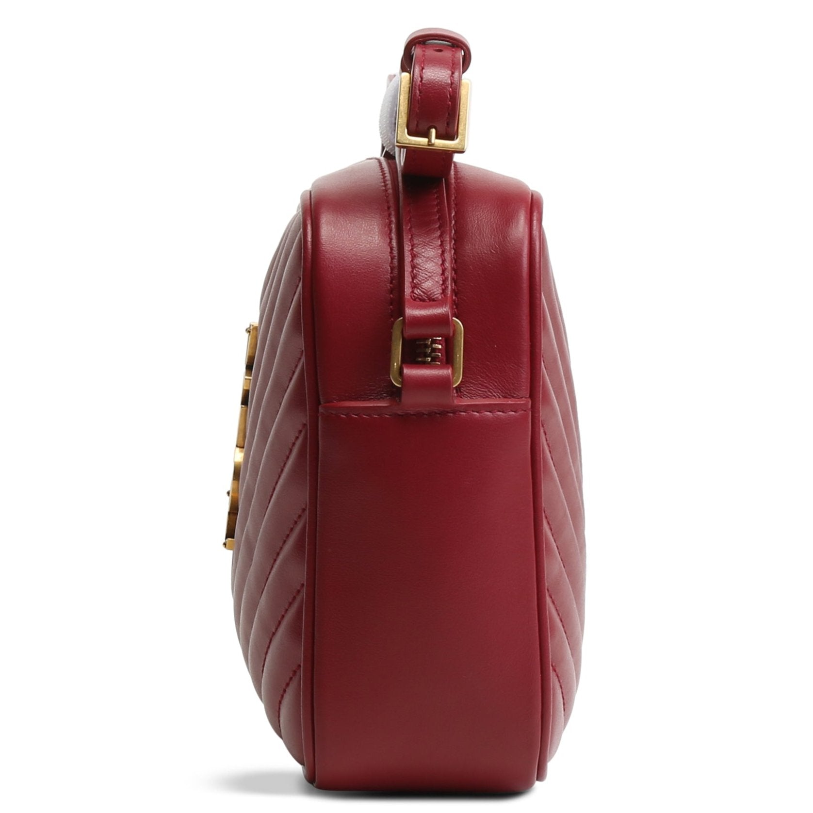 SAINT LAURENT Quilted Lou Camera Bag Burgundy ALB