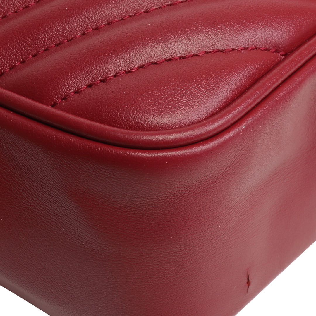 SAINT LAURENT Quilted Lou Camera Bag -  Burgundy