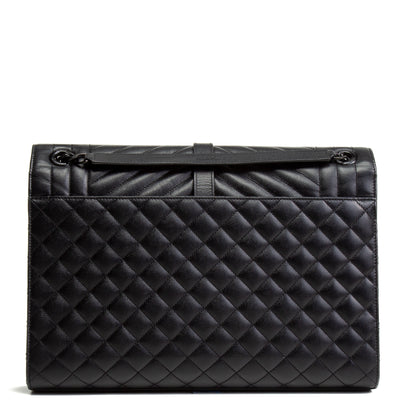 SAINT LAURENT Large Envelope Triquilt Shoulder Bag - Black OUTLET FINAL SALE