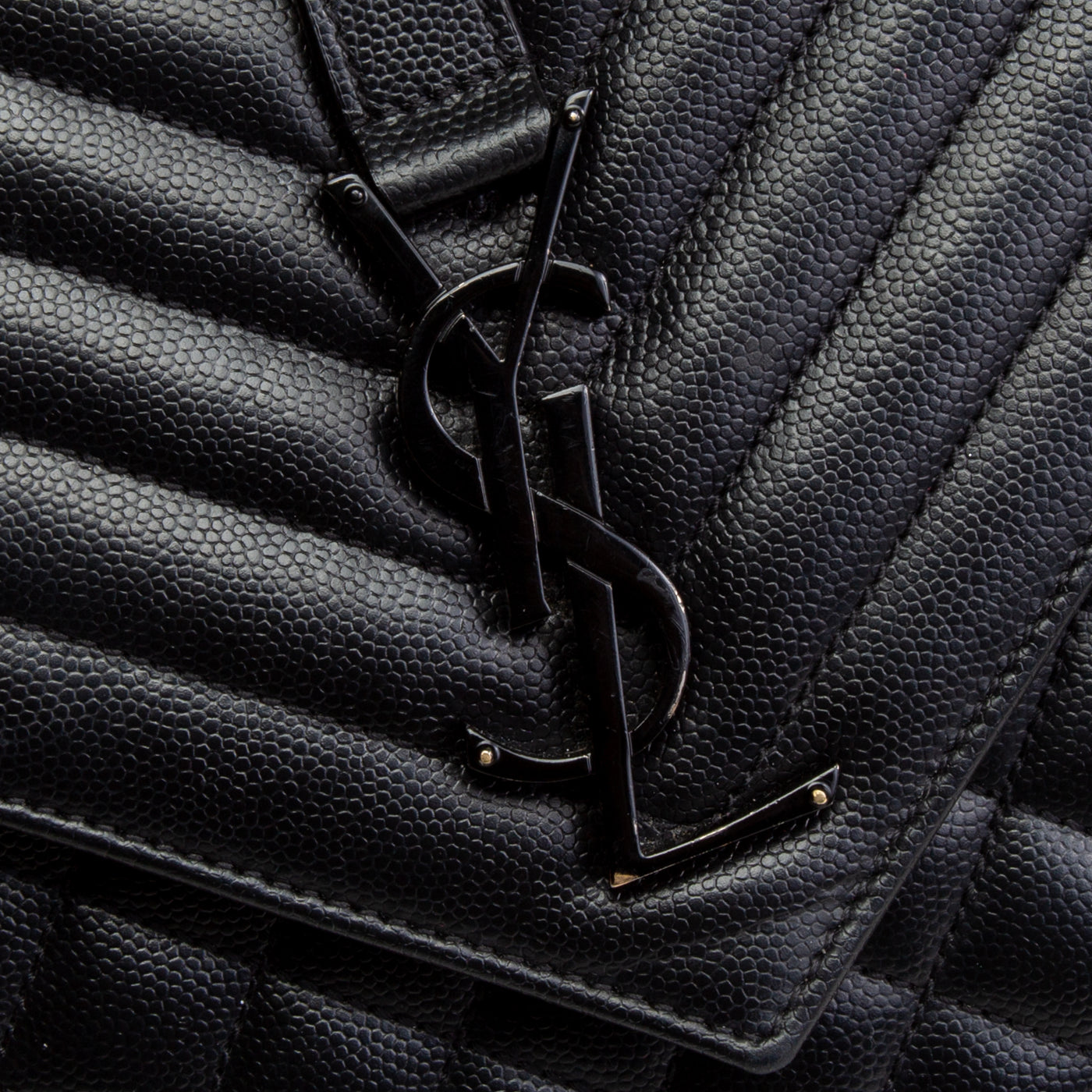 SAINT LAURENT Large Envelope Triquilt Shoulder Bag - Black OUTLET FINAL SALE