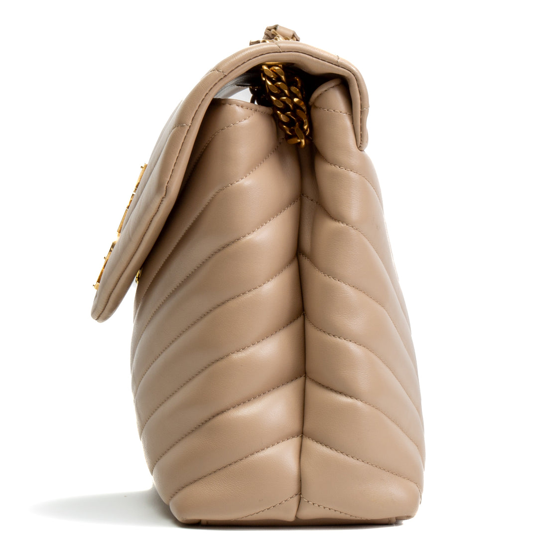 SAINT LAURENT Medium Loulou - Beige