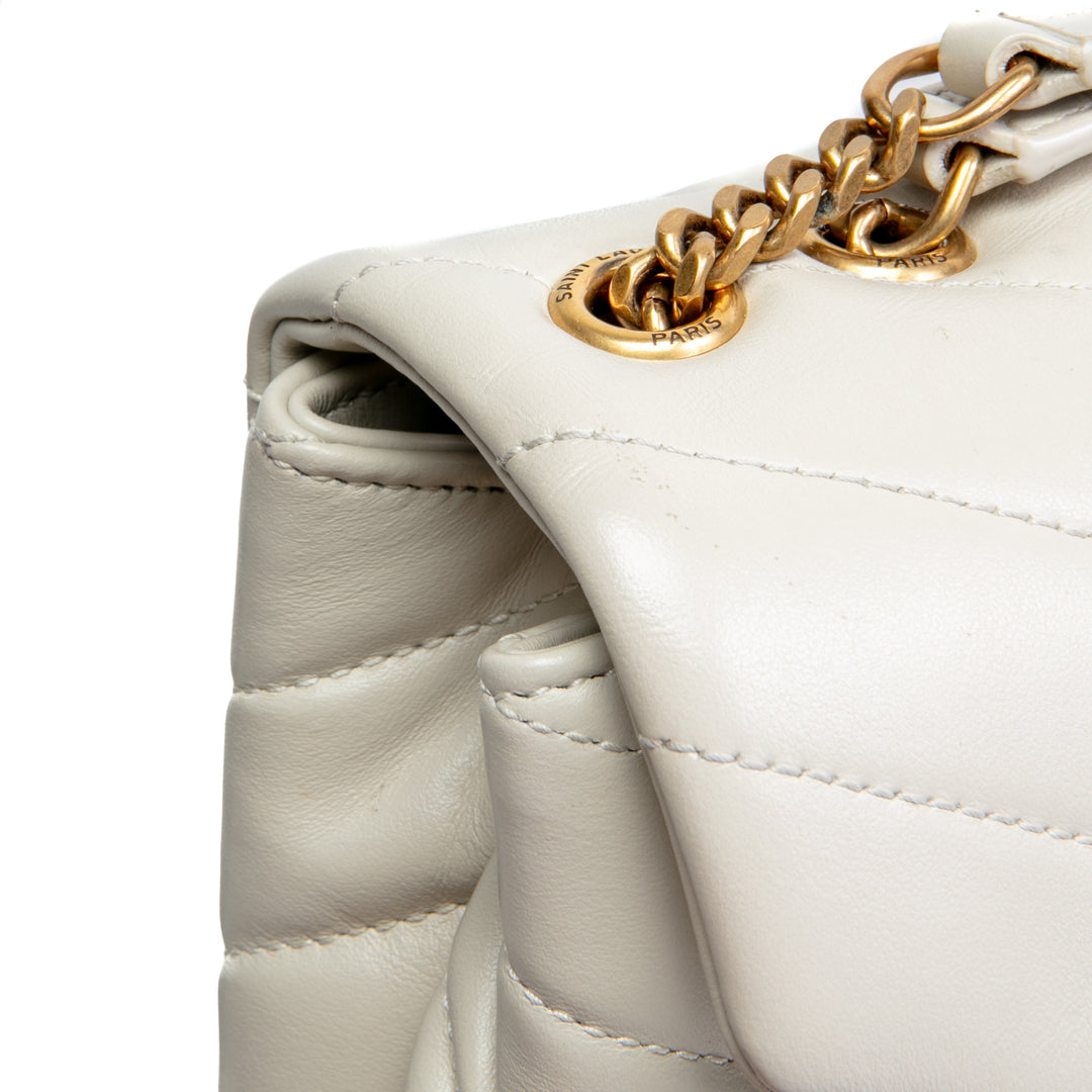 SAINT LAURENT Small Loulou Shoulder Bag - White