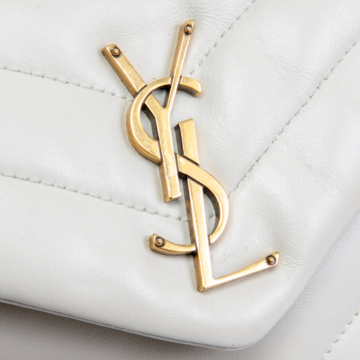 SAINT LAURENT Small Loulou Shoulder Bag - White