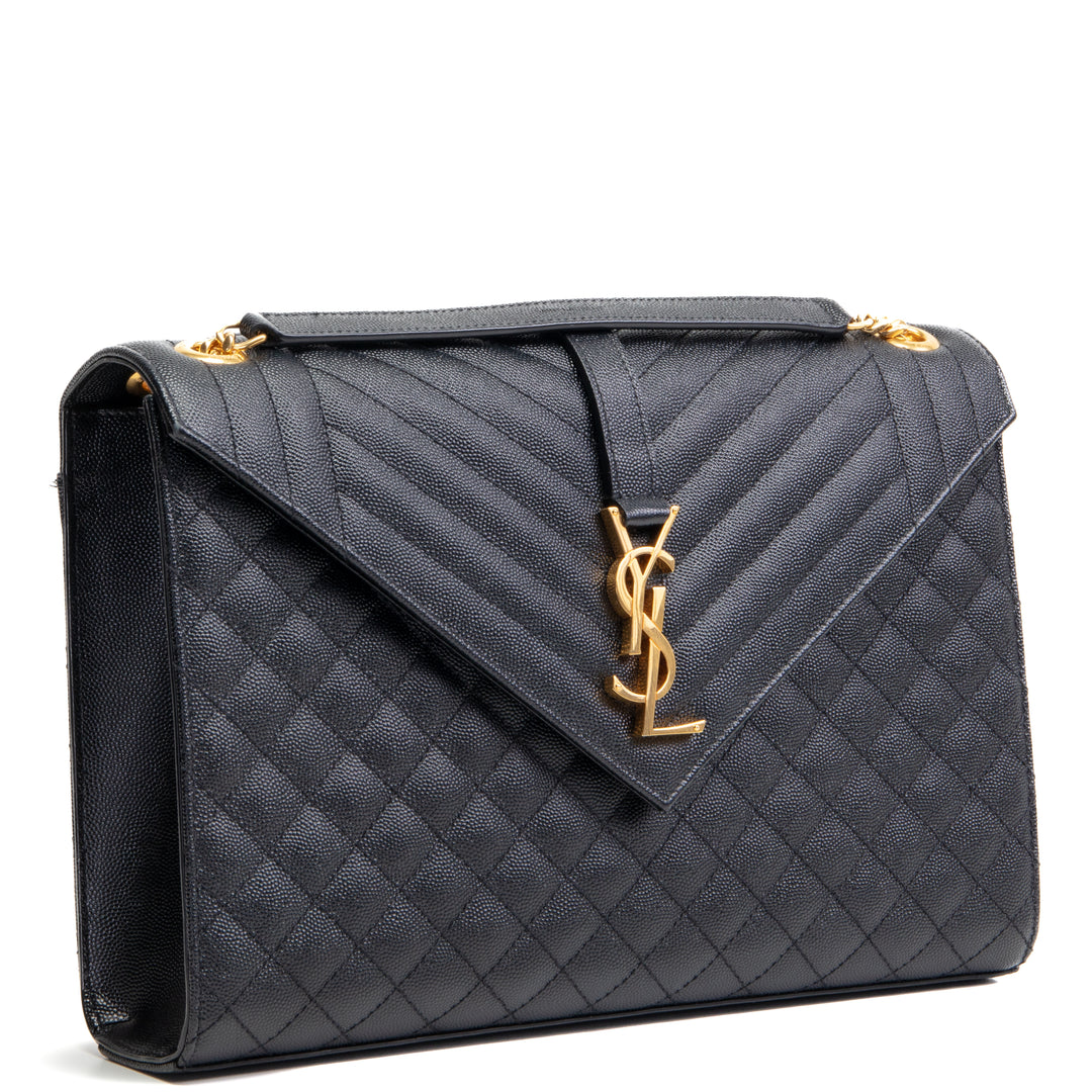 SAINT LAURENT Envelope Large Shoulder Bag - Black