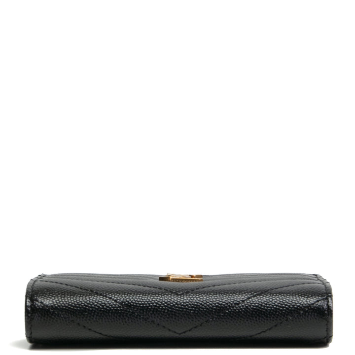 SAINT LAURENT Cassandra Bifold Compact Wallet - Black