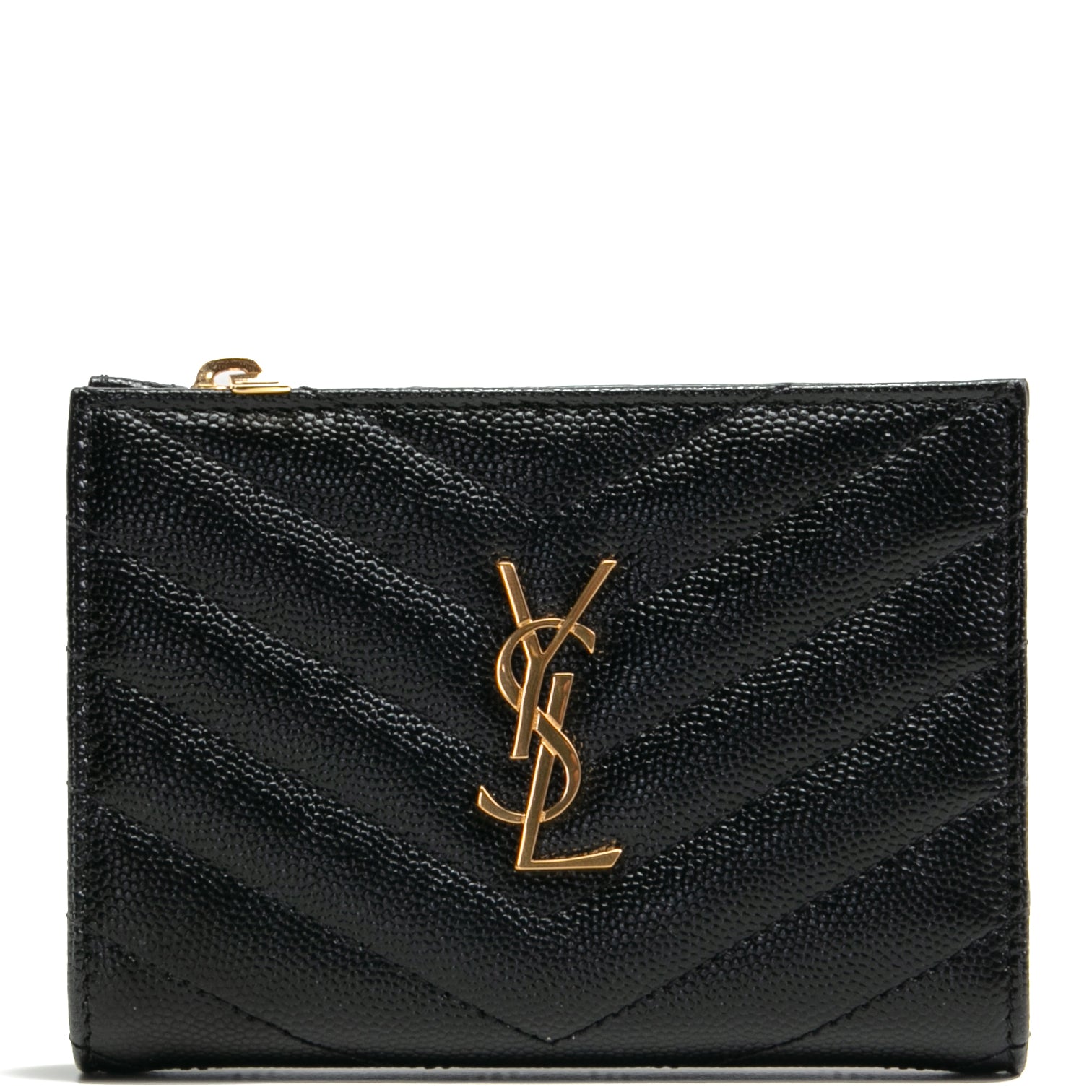 SAINT LAURENT Cassandra Bifold Compact Wallet - Black – ALB