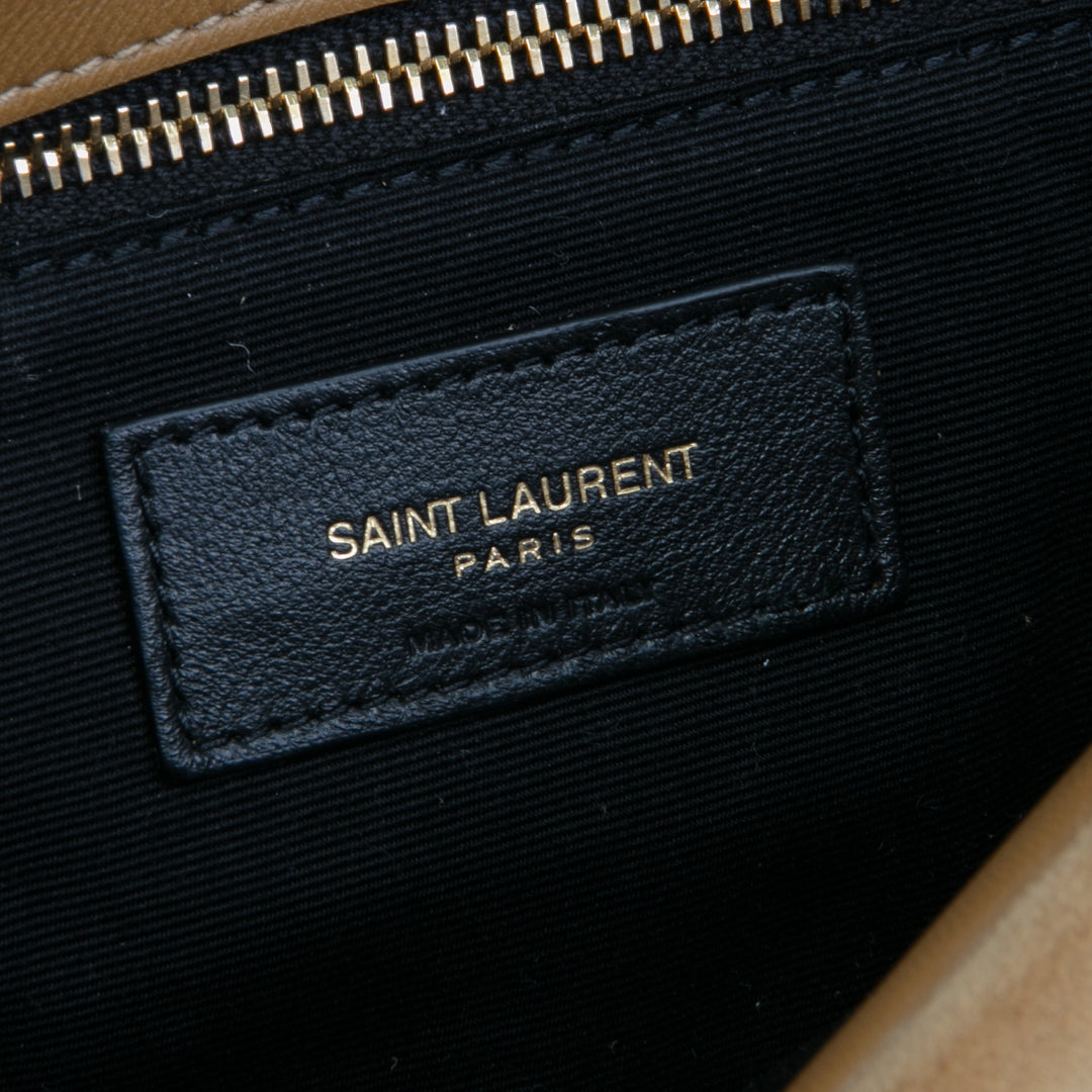 SAINT LAURENT Suede Calypso Shoulder Bag - Fallow