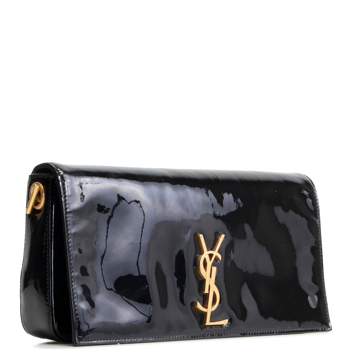SAINT LAURENT Kate Patent Shoulder Bag - Black OUTLET FINAL SALE