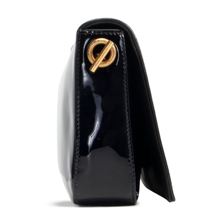 SAINT LAURENT Kate Patent Shoulder Bag - Black OUTLET FINAL SALE