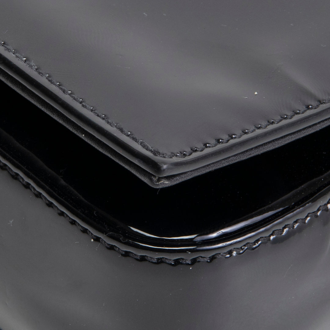 SAINT LAURENT Kate Patent Shoulder Bag - Black OUTLET FINAL SALE