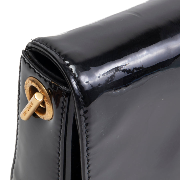 SAINT LAURENT Kate Patent Shoulder Bag - Black OUTLET FINAL SALE