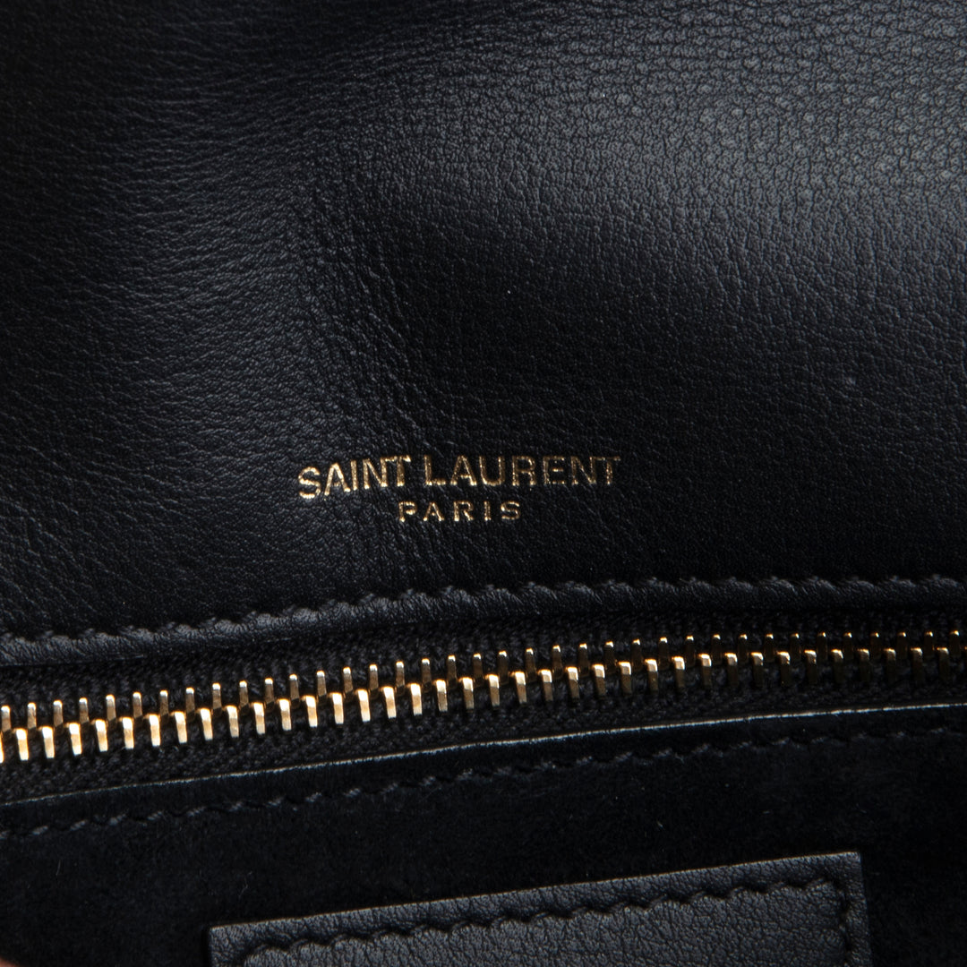 SAINT LAURENT Kate Patent Shoulder Bag - Black OUTLET FINAL SALE