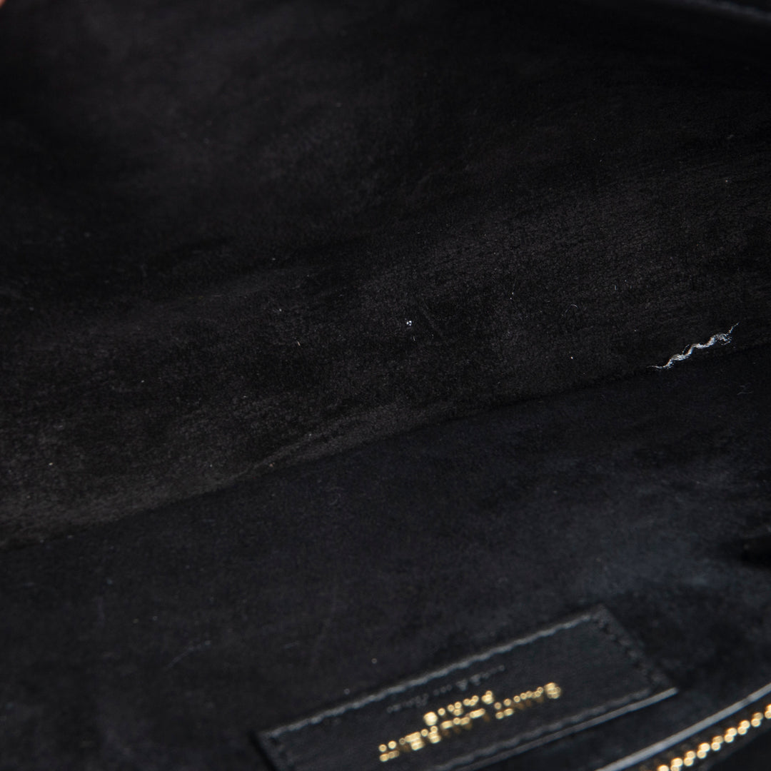 SAINT LAURENT Kate Patent Shoulder Bag - Black OUTLET FINAL SALE