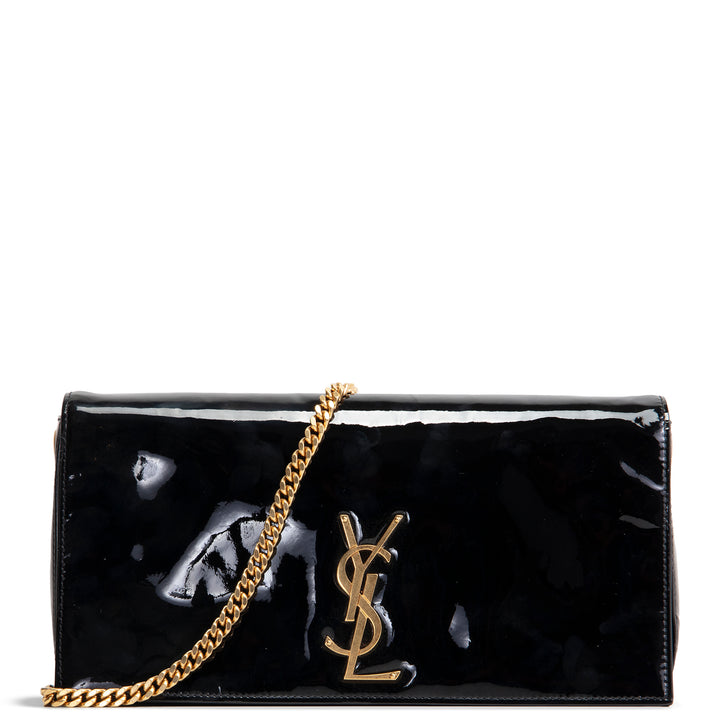 SAINT LAURENT Kate Patent Shoulder Bag - Black OUTLET FINAL SALE