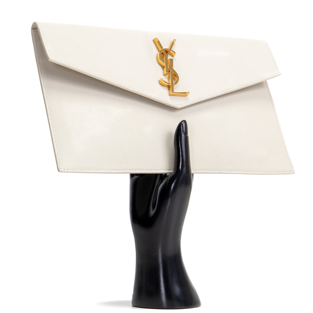 SAINT LAURENT Uptown Clutch - Cream
