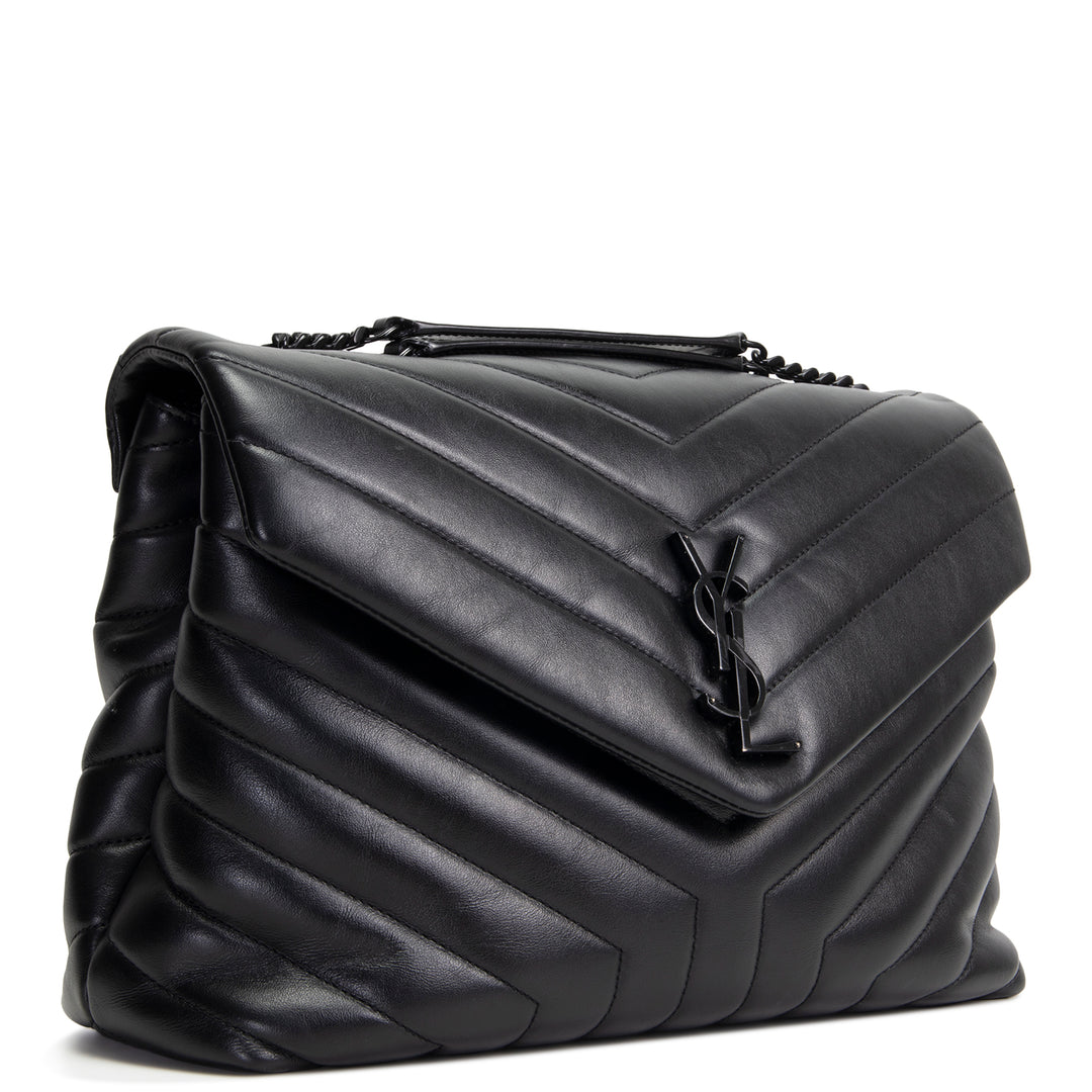 SAINT LAURENT Medium LouLou Shoulder Bag - Black