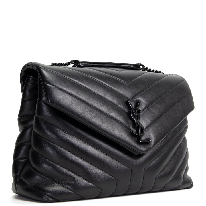 SAINT LAURENT Medium LouLou Shoulder Bag - Black