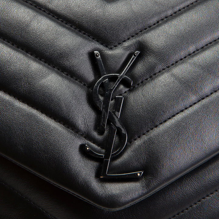 SAINT LAURENT Medium LouLou Shoulder Bag - Black
