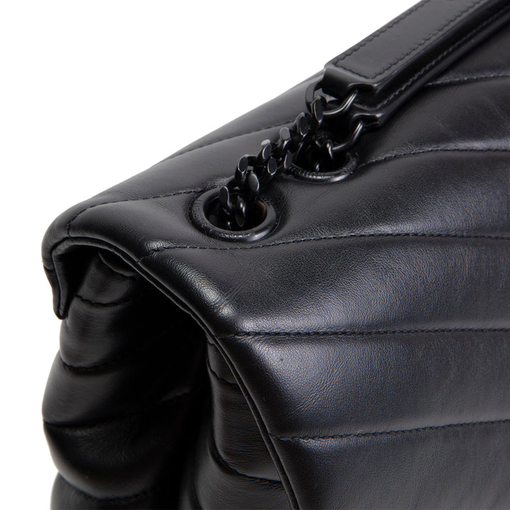 SAINT LAURENT Medium LouLou Shoulder Bag - Black