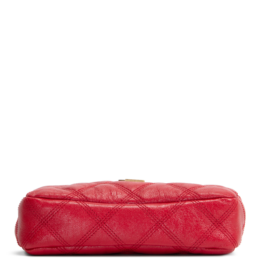 SAINT LAURENT Becky Double Zip Pouch On Chain Mini - Red