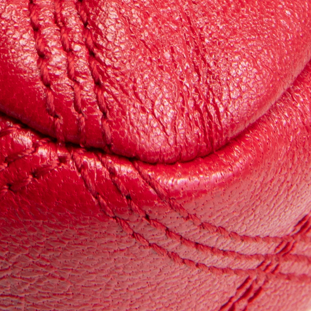 SAINT LAURENT Becky Double Zip Pouch On Chain Mini - Red