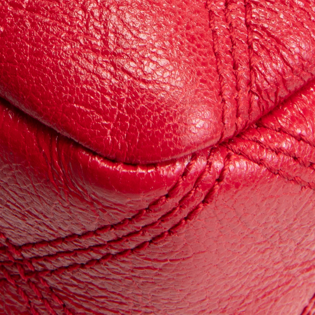 SAINT LAURENT Becky Double Zip Pouch On Chain Mini - Red