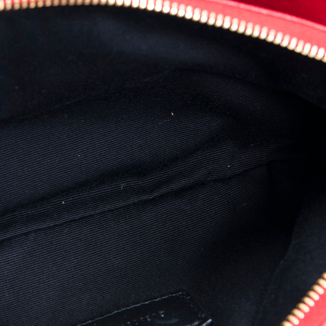 SAINT LAURENT Becky Double Zip Pouch On Chain Mini - Red