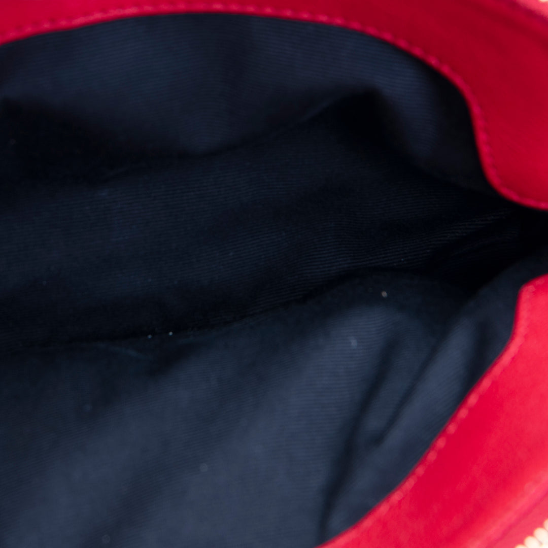 SAINT LAURENT Becky Double Zip Pouch On Chain Mini - Red