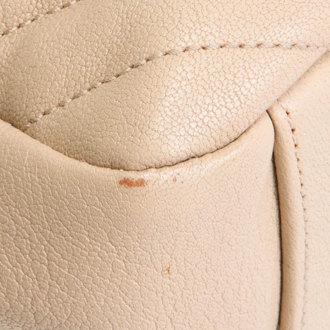 SAINT LAURENT Matelasse Chevron Monogram Large College Satchel - Beige