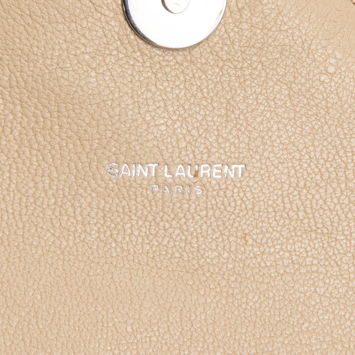 SAINT LAURENT Matelasse Chevron Monogram Large College Satchel - Beige