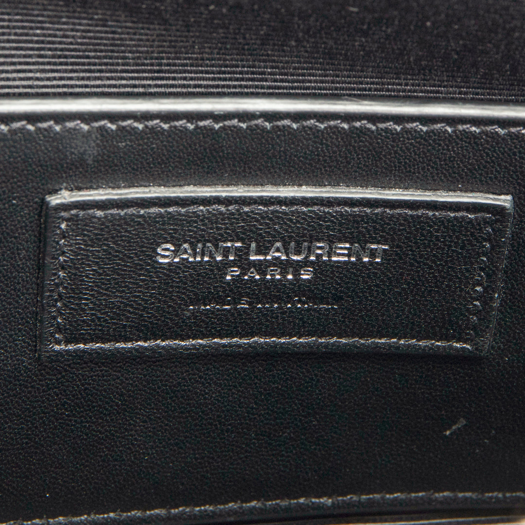 SAINT LAURENT Matelasse Chevron Monogram Large College Satchel - Beige