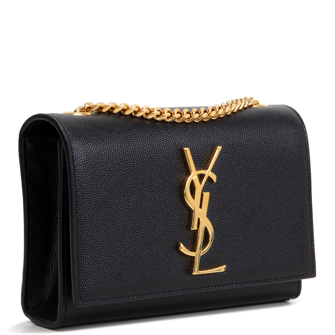 SAINT LAURENT Grain de Poudre Small Kate Shoulder Bag - Black