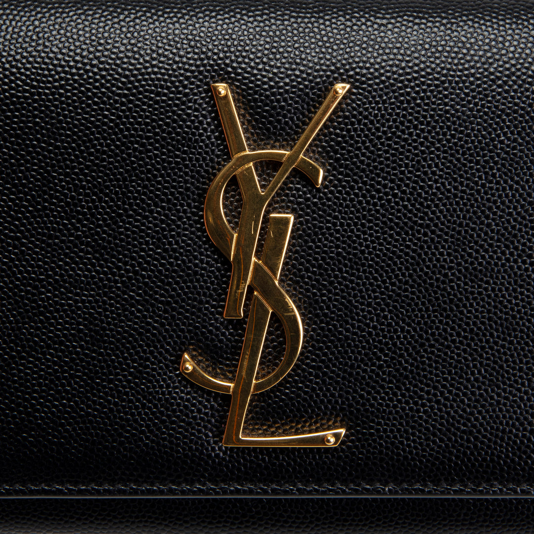 SAINT LAURENT Grain de Poudre Small Kate Shoulder Bag - Black