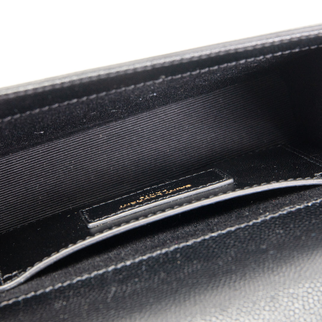 SAINT LAURENT Grain de Poudre Small Kate Shoulder Bag - Black
