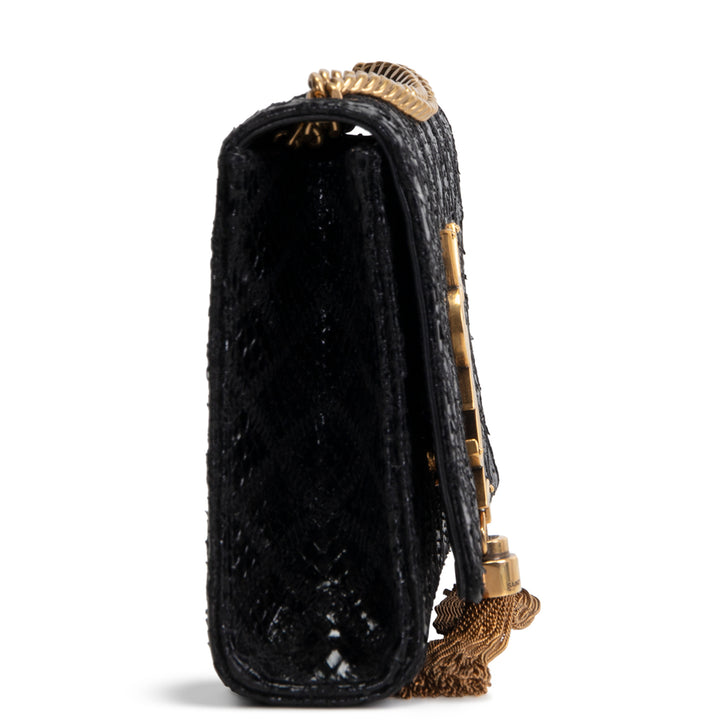 SAINT LAURENT Python Kate Tassel Shoulder Bag - Black