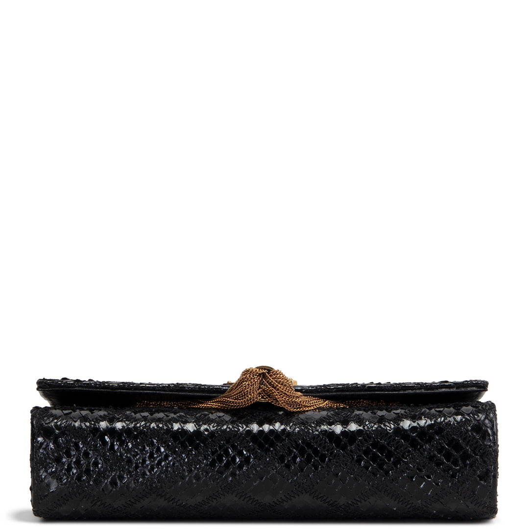 SAINT LAURENT Python Kate Tassel Shoulder Bag - Black