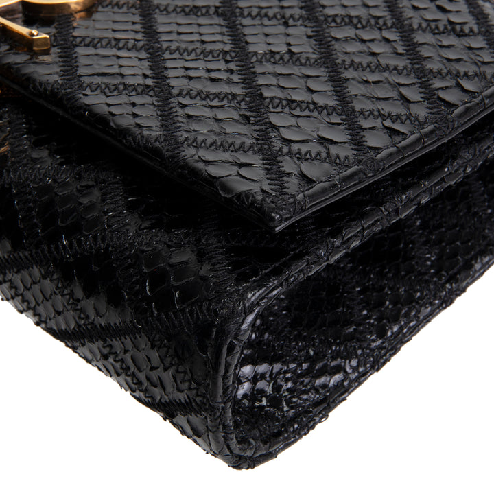 SAINT LAURENT Python Kate Tassel Shoulder Bag - Black